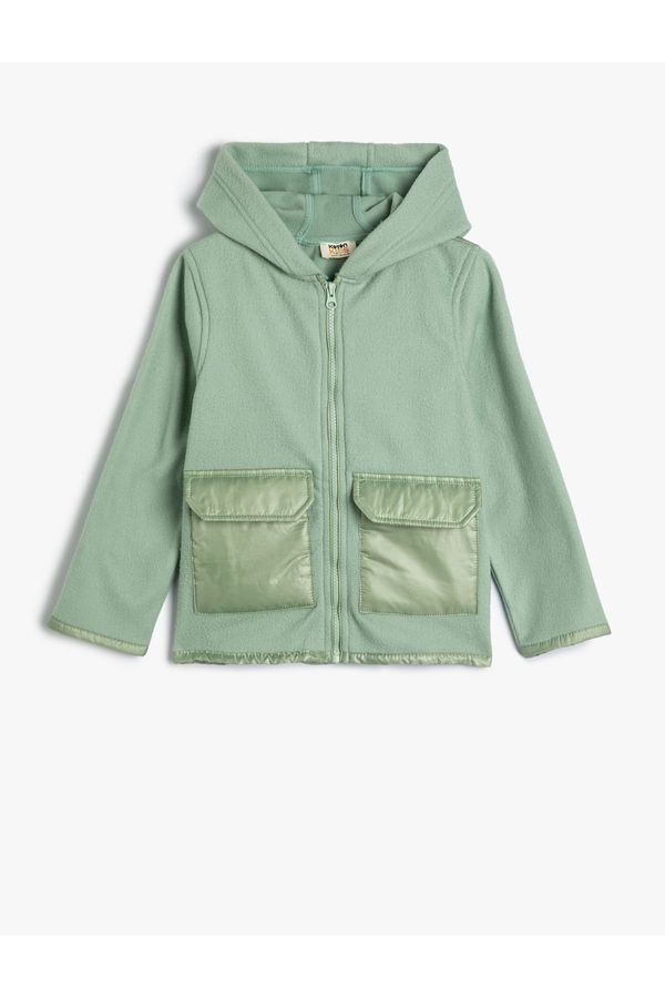 Koton Koton Hooded Jacket Zipper Pocket Detail