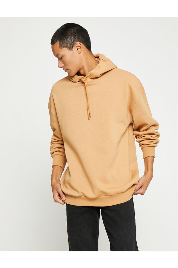 Koton Koton Hooded Oversize Sweatshirt Raised Long Sleeve