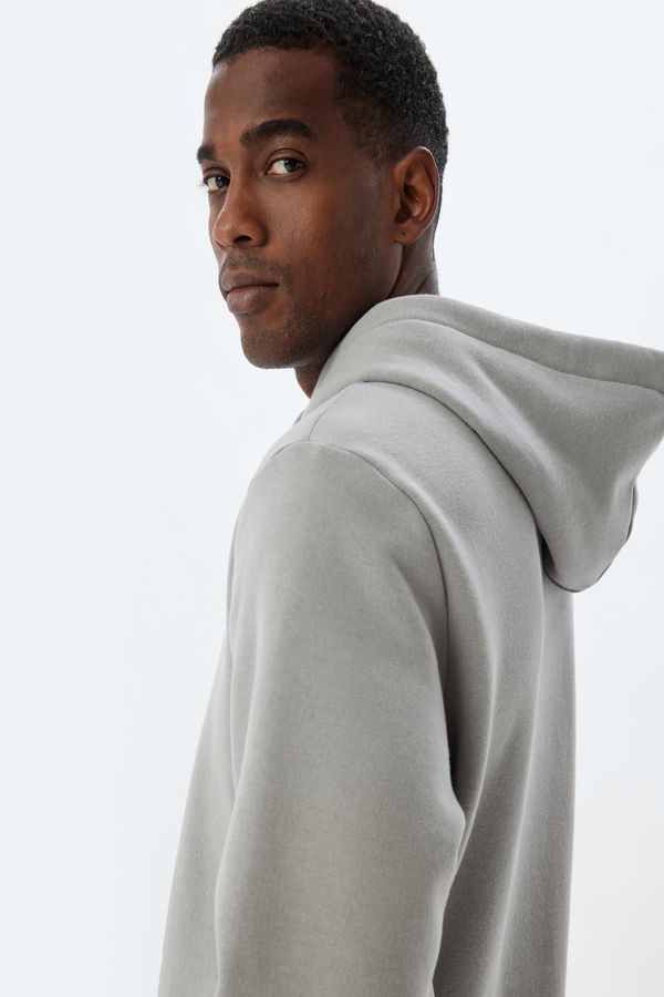 Koton Koton Hooded Sweatshirt Basic Cotton Blend