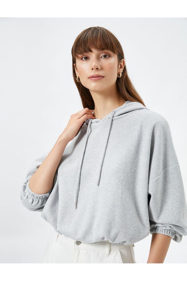 Koton Koton Hooded Sweatshirt with Elastic Waist and Wrists