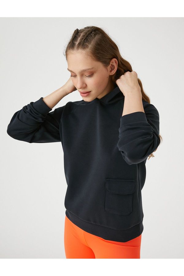 Koton Koton Hooded Sweatshirt with Pocket Detail, Modal Blend