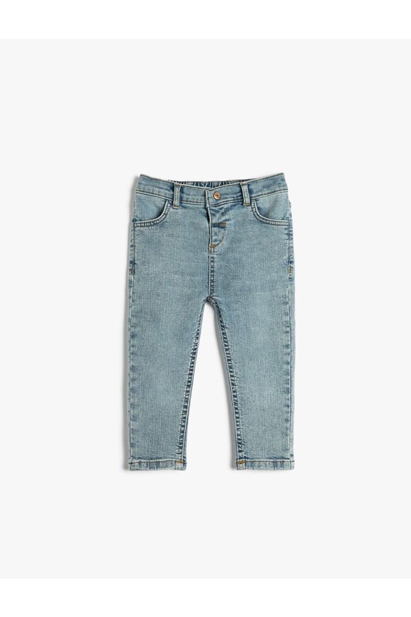 Koton Koton Jeans Pants with Elastic Waist Pockets Cotton - Straight Jeans