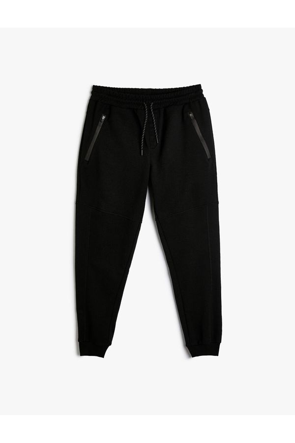 Koton Koton Jogger Sweatpants With Lace-Up Waist, Zipper Pocket Detailed.