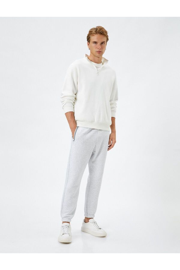 Koton Koton Jogger Sweatpants with Lace Waist and Zipper Pocket Detail