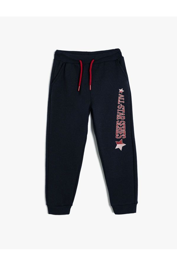 Koton Koton Jogger Sweatpants with Print Detail, Tie Waist and Pocket