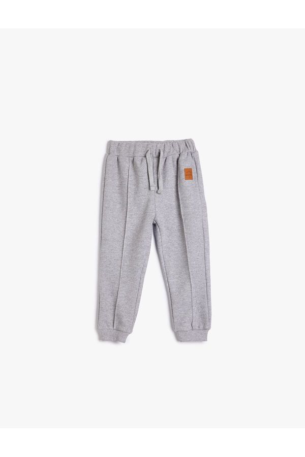 Koton Koton Jogger Sweatpants with Tied Waist Applique Detail