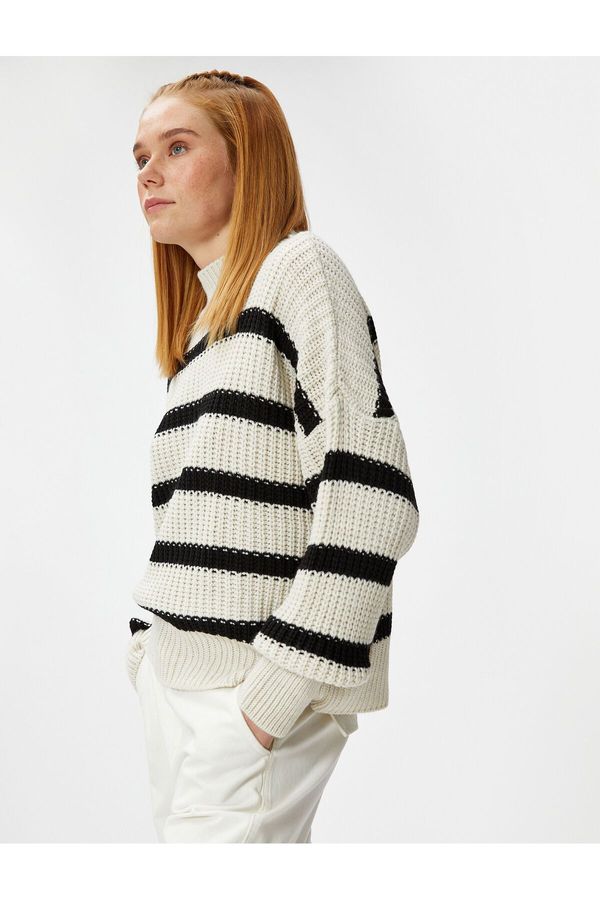 Koton Koton Knitted Sweater Half Turtleneck Cashmere Textured