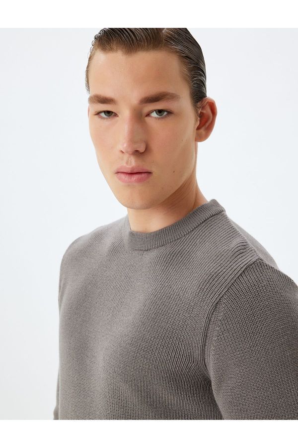 Koton Koton Knitwear Sweater Basic Crew Neck Long Sleeve Wool Blend