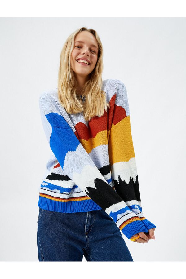 Koton Koton Knitwear Sweater Crew Neck Long Sleeve Multi Color