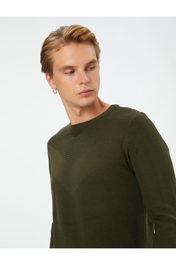 Koton Koton Knitwear Sweater Crew Neck Textured Long Sleeve