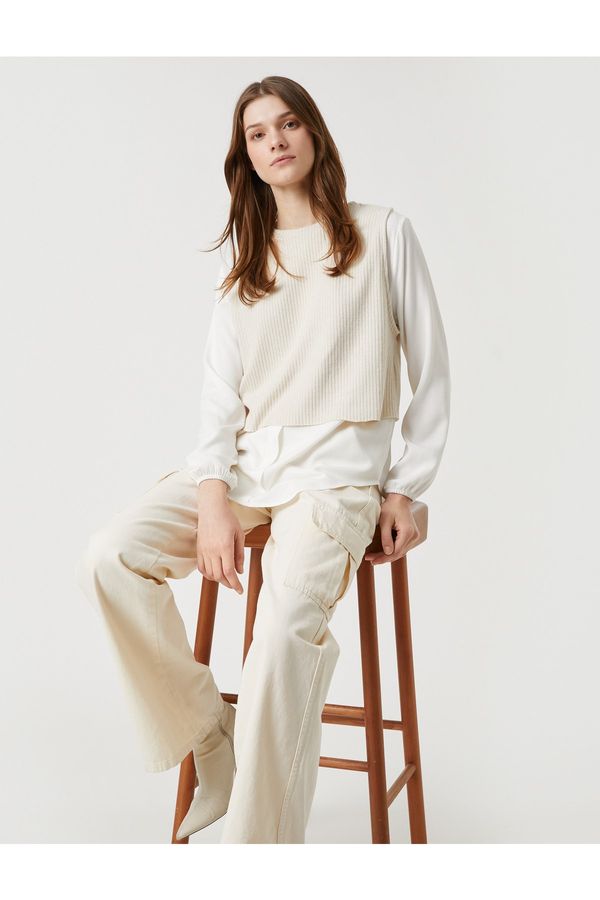 Koton Koton Knitwear Sweater Detailed Shirt Long Sleeve
