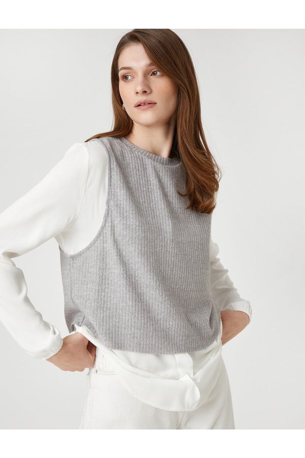 Koton Koton Knitwear Sweater Detailed Shirt Long Sleeved