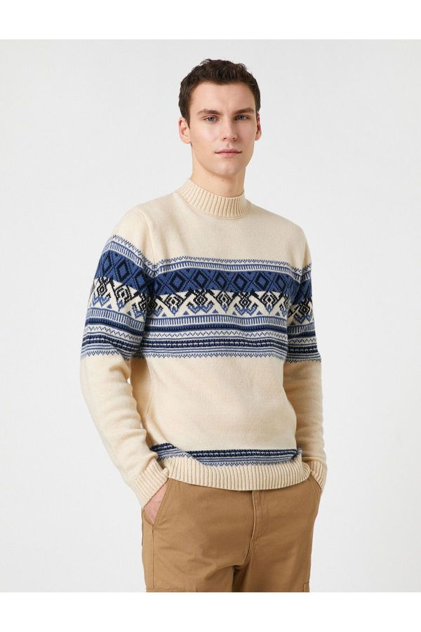 Koton Koton Knitwear Sweater Half Turtleneck Ethnic Themed