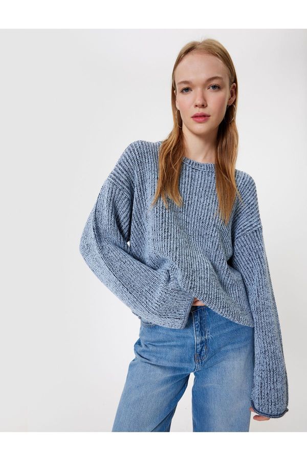 Koton Koton Knitwear Sweater Wide Long Sleeve Crew Neck Textured