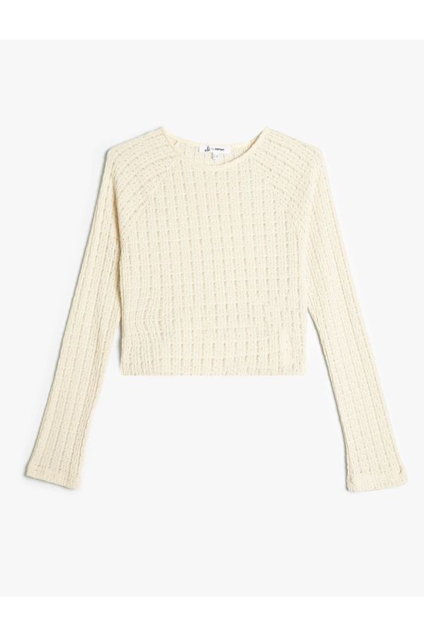 Koton Koton Knitwear T-Shirt Long Sleeve Tie Detailed Crew Neck