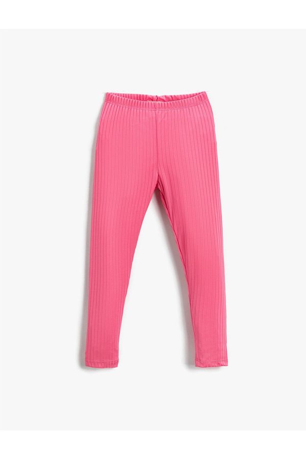 Koton Koton Leggings with Elastic Waist and Ribbed at Ankle Length