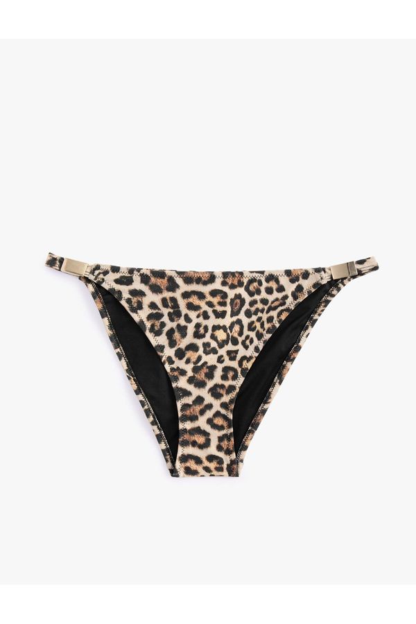 Koton Koton Leopard Pattern Bikini Bottoms With Metal Accessories