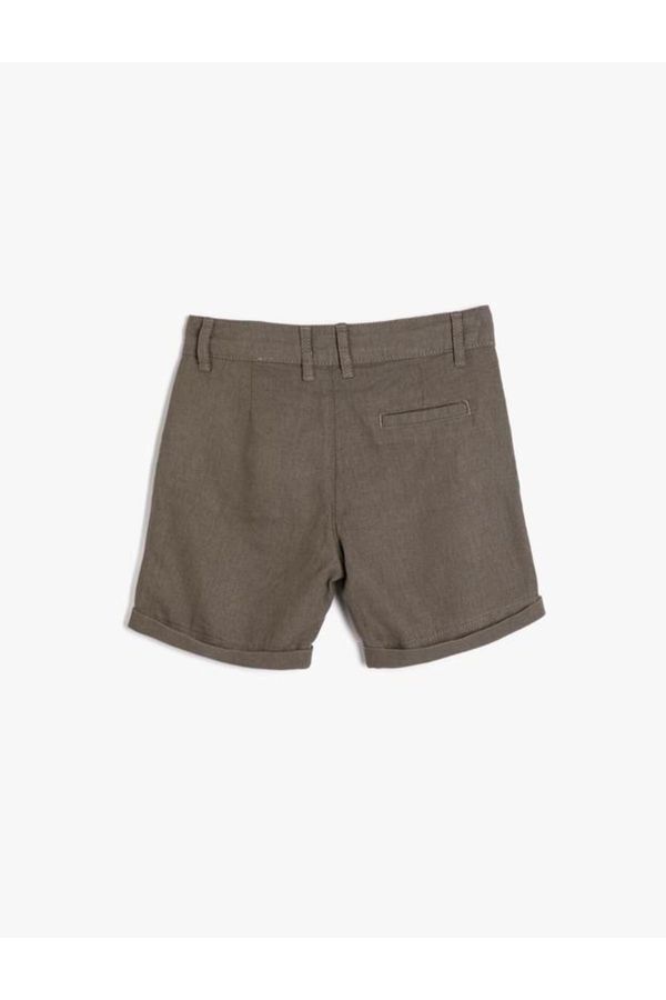 Koton Koton Linen Shorts with Buttons and Pocket