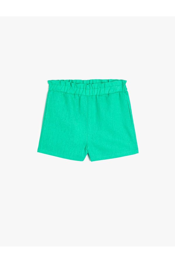 Koton Koton Linen Shorts with Pocket Detail and Elastic Waist