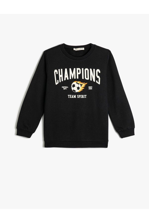 Koton Koton Long Sleeve Crew Neck Football Printed Sweatshirt