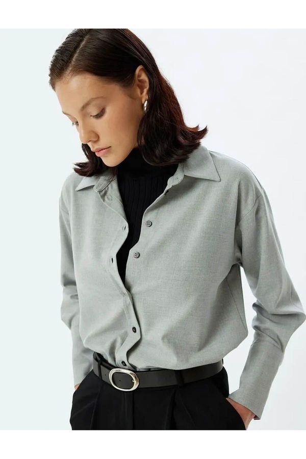 Koton Koton Long Sleeve Shirt Cuffs Long Double Buttoned
