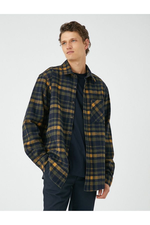 Koton Koton Lumberjack Shirt Classic Collar Buttoned Long Sleeve with Pocket Detail