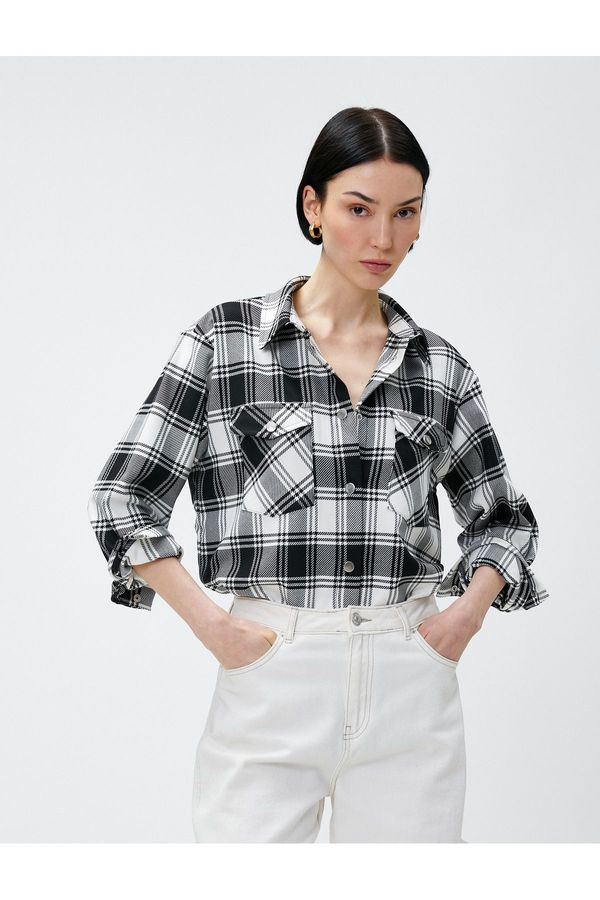 Koton Koton Lumberjack Shirt with Pockets and Snaps