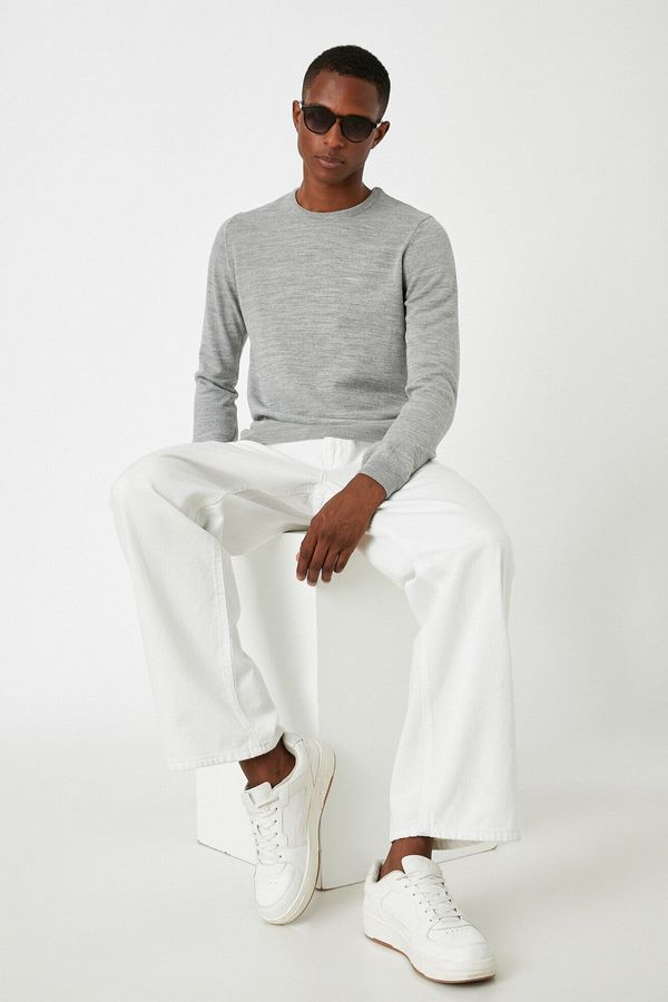 Koton Koton Men's Gray Basic Sweater