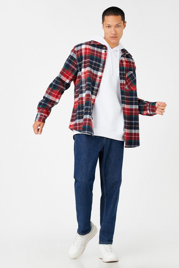 Koton Koton Men's Green Plaid Shirt