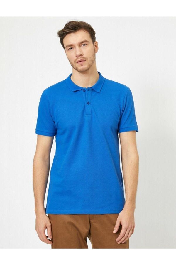 Koton Koton Men's Saxe Blue Polo Neck T-Shirt
