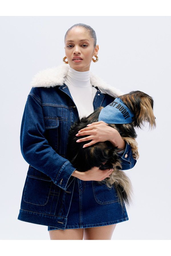 Koton Koton Mini Denim Skirt Pocket Detail Buttoned Comfortable Cotton