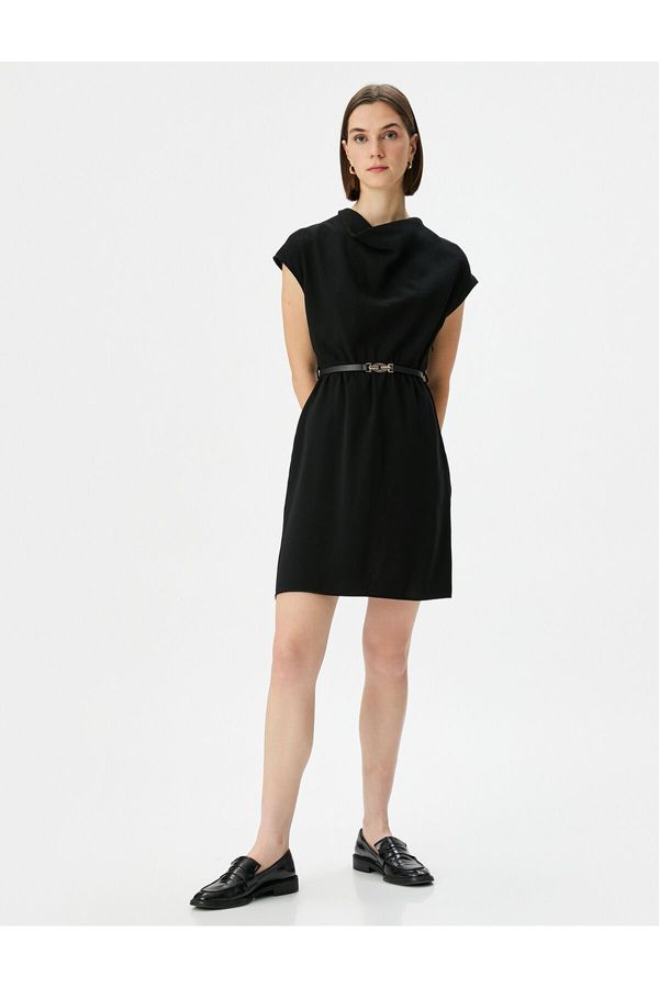Koton Koton Mini Dress Collar Detail Belt Detailed Short Sleeve
