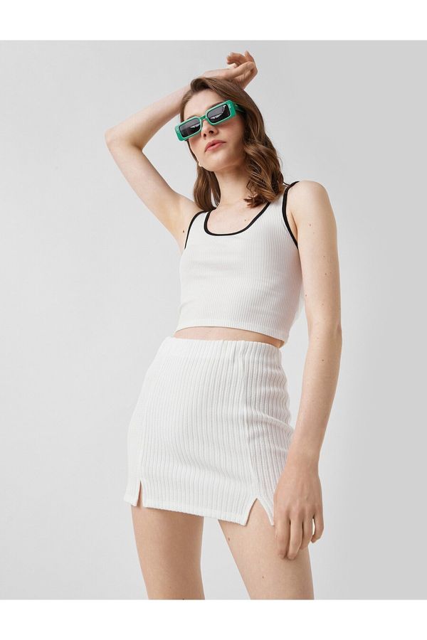 Koton Koton Mini Skirt With Double Slit Detail