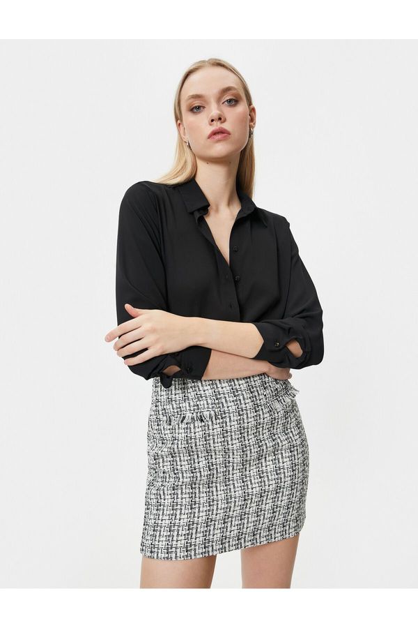 Koton Koton Mini Tweed Skirt Normal Waist