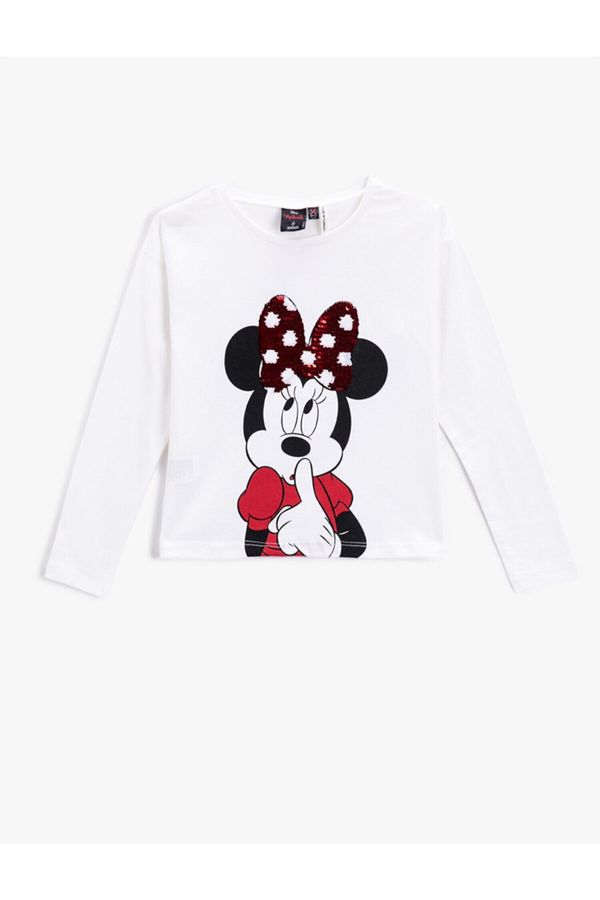 Koton Koton Minnie Mouse Licensed Printed T-Shirt. Crewneck Cotton.