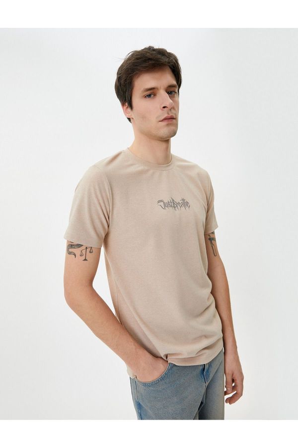 Koton Koton Motto Printed T-Shirt Crew Neck Short Sleeve