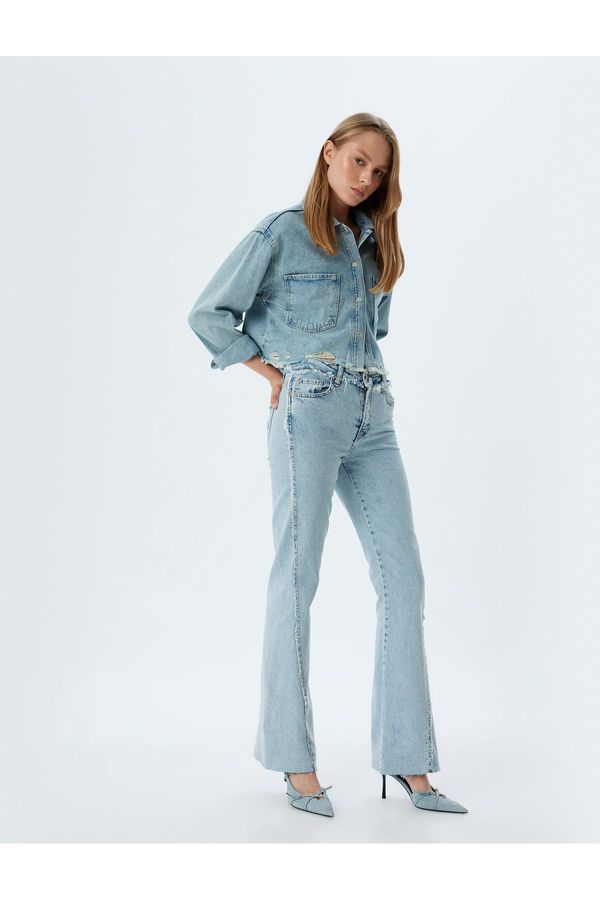 Koton Koton Normal Waist Slim Fit Flared Buttoned Jeans - Flare Jeans