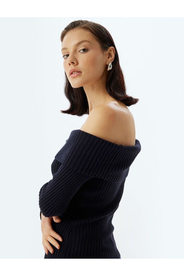 Koton Koton Off the Shoulder Knitted Sweater Long Sleeve