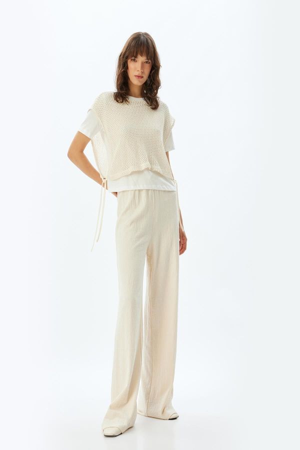 Koton Koton Off White Women's Trousers