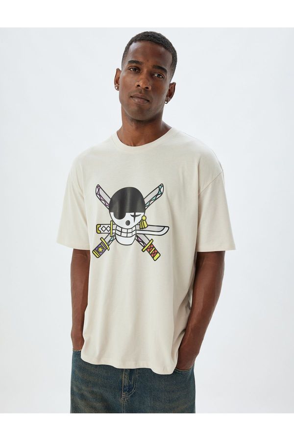 Koton Koton One Piece T-Shirt Licensed Oversize Short Sleeve Crew Neck Cotton