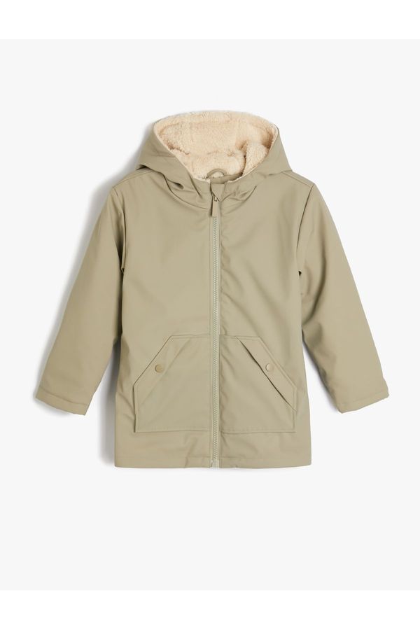 Koton Koton Oversize Hooded Coat with Pocket Detail