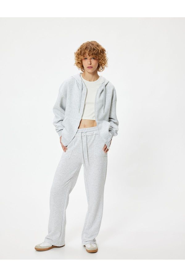 Koton Koton Oversize Hooded Kangaroo Pocket Sweatshirt