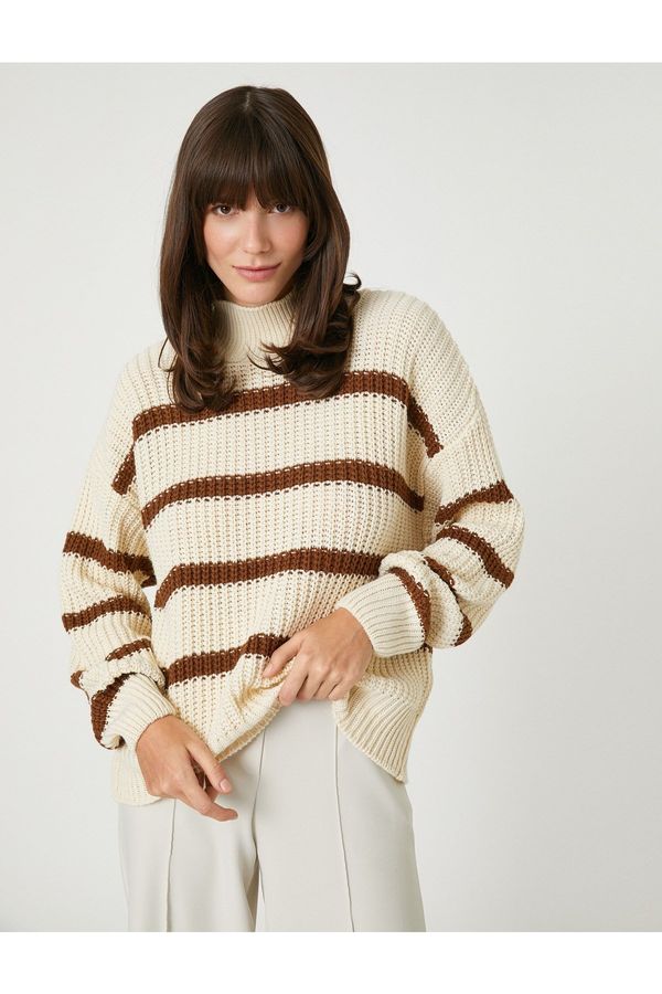 Koton Koton Oversize Knit Sweater Half Turtleneck