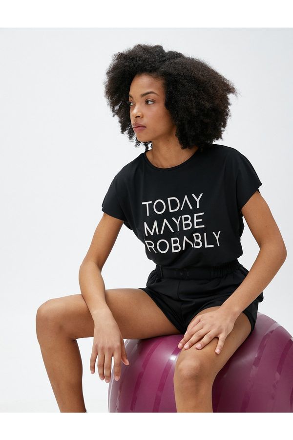 Koton Koton Oversize Sports T-Shirt Slogan Printed