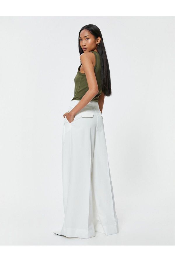 Koton Koton Palazzo Trousers Pleated Normal Waist