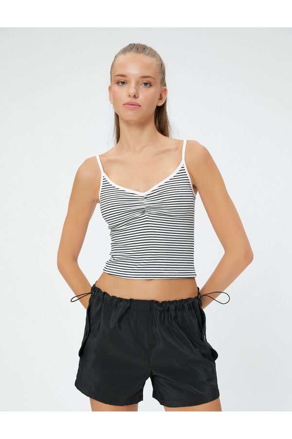 Koton Koton Parachute Mini Shorts with Drawstring Waist, Stopper and Flap Pocket