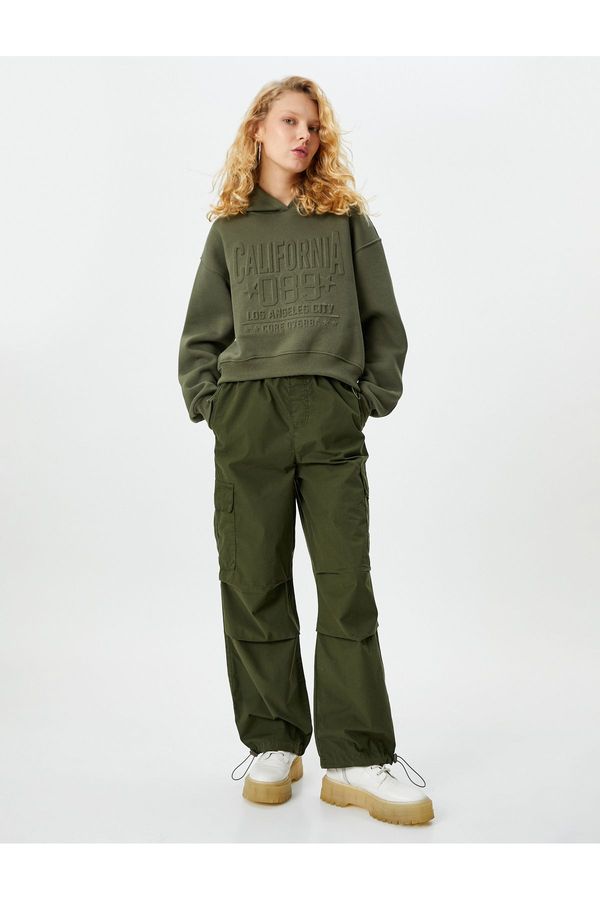 Koton Koton Parachute Trousers Oversize Cargo Pocket Elastic Waist and Legs Cotton