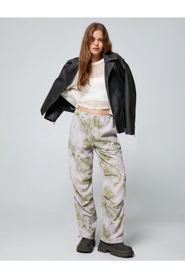Koton Koton Parachute Trousers Tie-dye Patterned Waist and Elastic Legs with Stopper