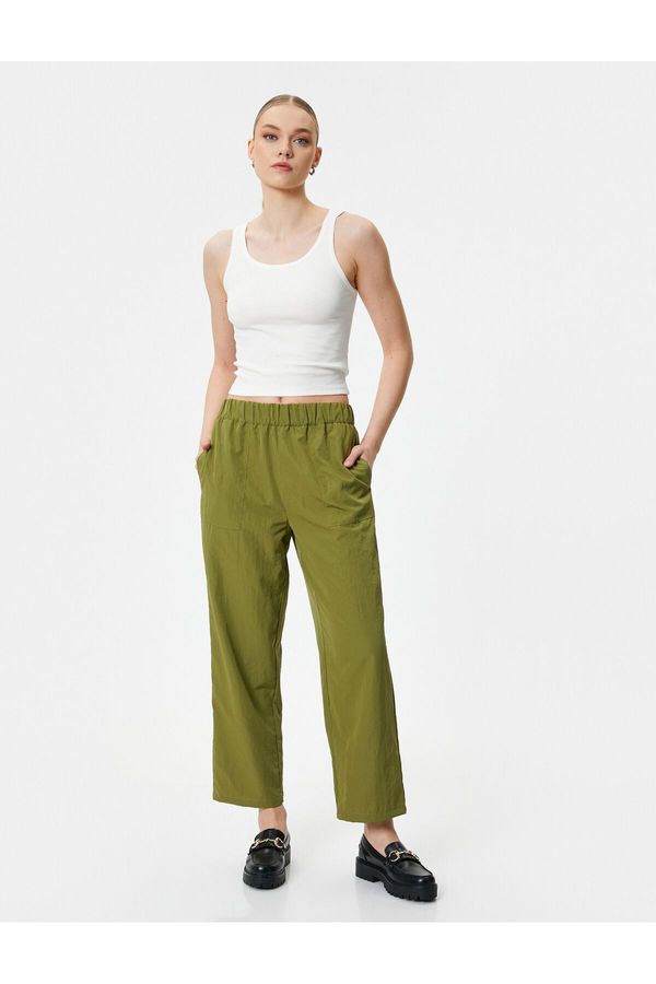 Koton Koton Parachute Trousers with Elastic Waist Pocket Detail