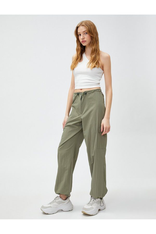 Koton Koton Parachute Trousers with Pocket Detail and Stopper Comfortable Cut